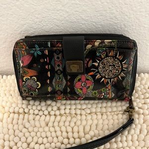 Sakroots Coated Canvas Wallet/Phone Case Wristlet